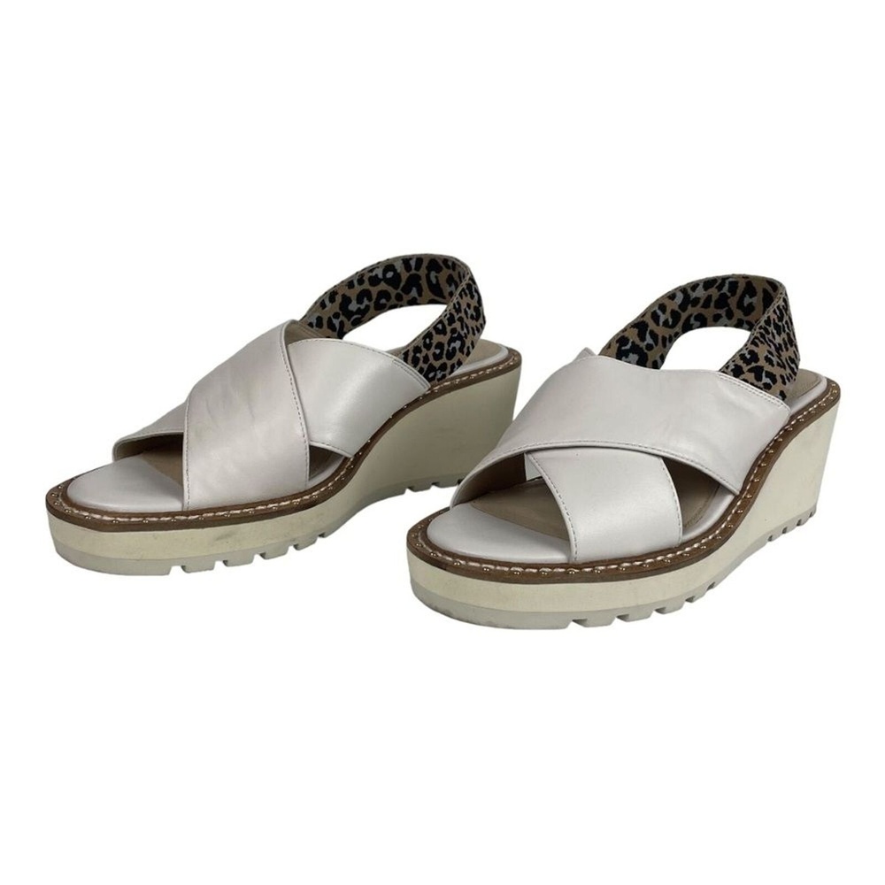 Cecelia New York Gabby‎ Wedge Sandals Cream Chalk Size 7.5